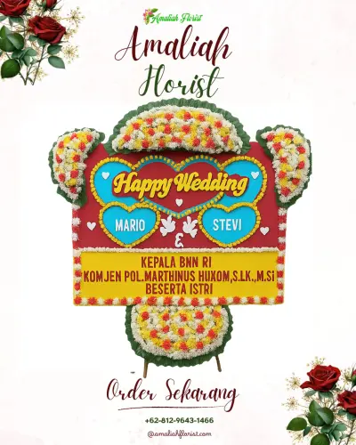 Karangan Papan Bunga Pernikahan di Sukun
